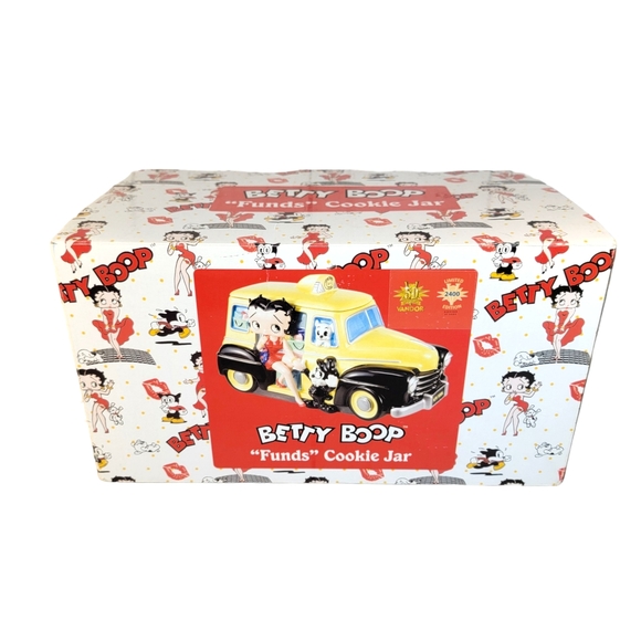 BETTY BOOP CAB CO LIMITED VANDOR 2007 CERAMIC COOKIE JAR 9" X 13" X 8'' RARE NIB - Picture 2 of 16